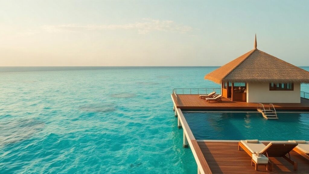 Ein privater Infinity-Pool einer Luxusvilla steht sinnbildlich für das neue Baccarat Hotel Malediven – Symbolbild, KI-erzeugt