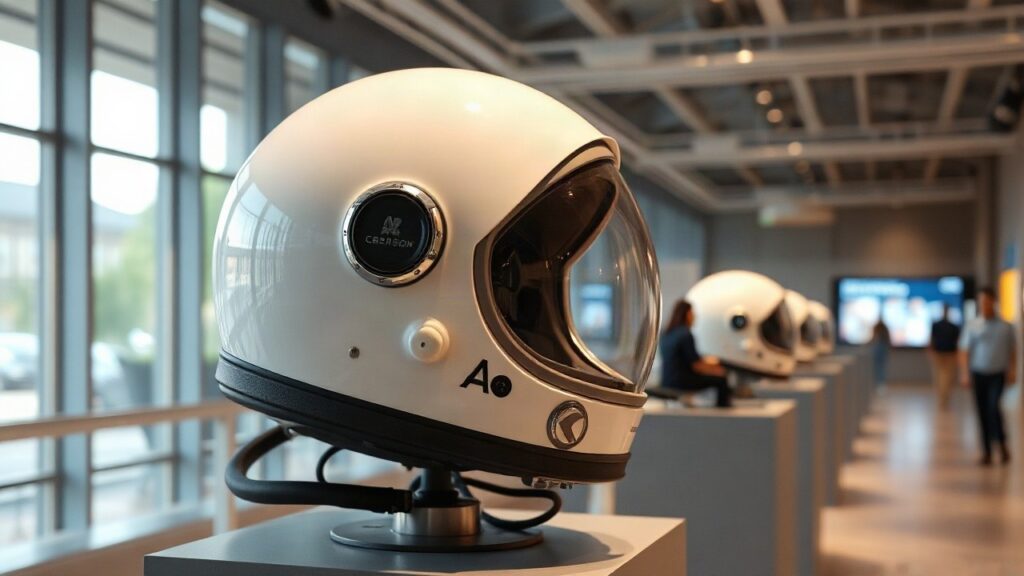 Ein Astronautenhelm auf einem Ausstellungsständer steht stellvertretend für die Statistik zu Astronauten aus verschiedenen Ländern – Symbolbild, KI-erzeugt